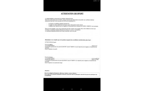 Attestation sportive
